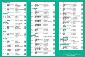 Calendrier-sud ouest2019