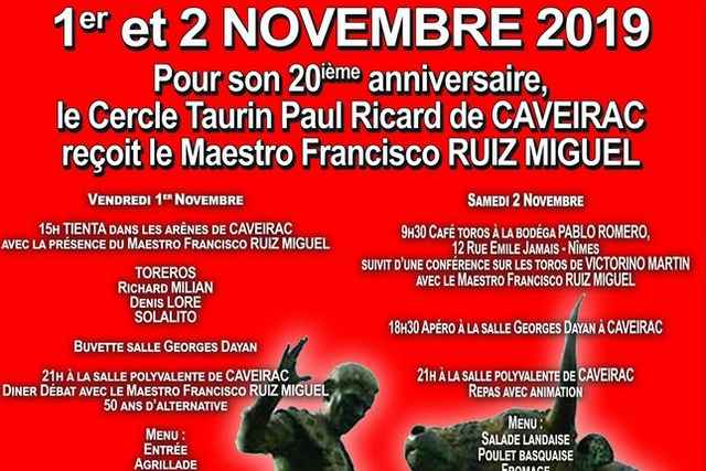 Caveirac Ruiz Miguel Invite Du eme Anniversaire Du Cercle Taurin Paul Ricard Caveirac Ruiz Miguel Invite Du eme Anniversaire Du Cercle Taurin Paul Ricard