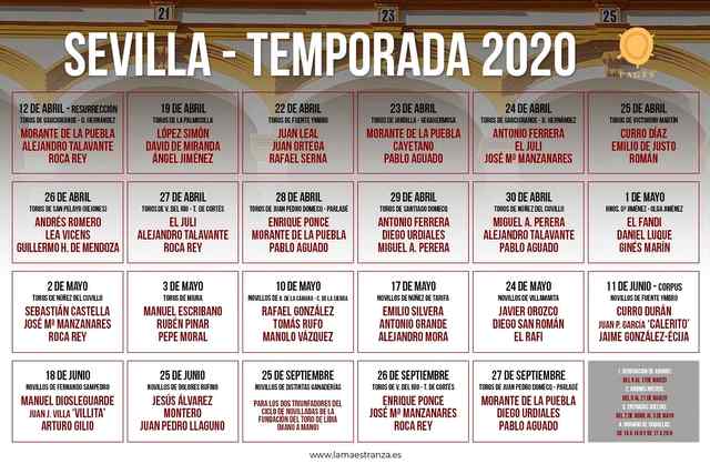 Calendrier Corrida Seville 2023 Séville : L'empresa Pagés A Dévoilé Les Cartels Officiels De La Temporada  2020 |